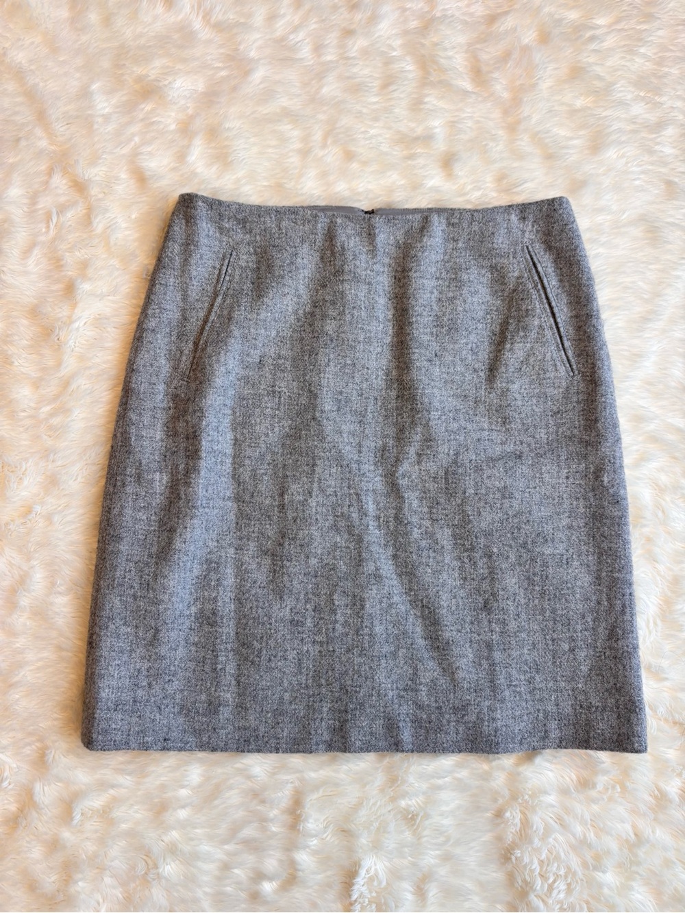 Talbots Classic Gray Wool Blend A Line Pencil Skirt Womens 2 Professional Work